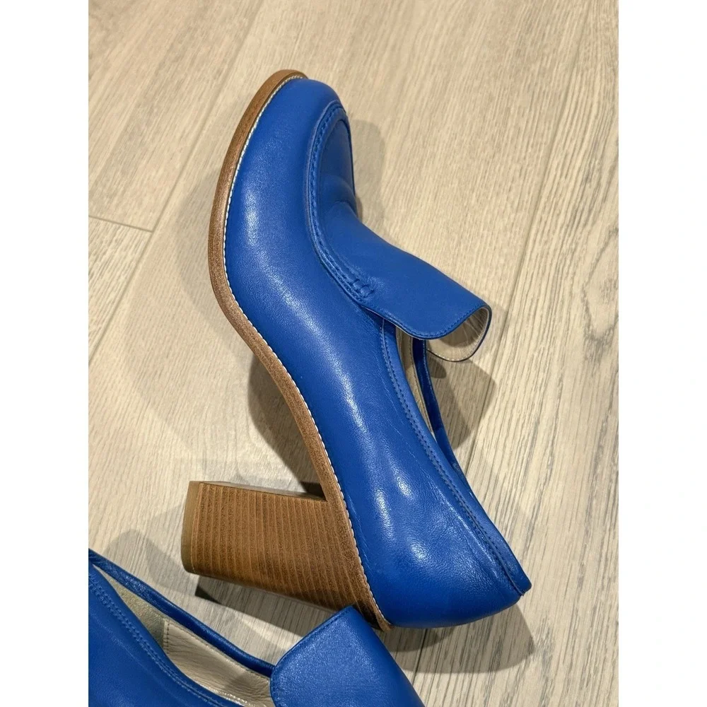 maryam nassir zadeh blue nora heeled leather loafers Size 41  Retro